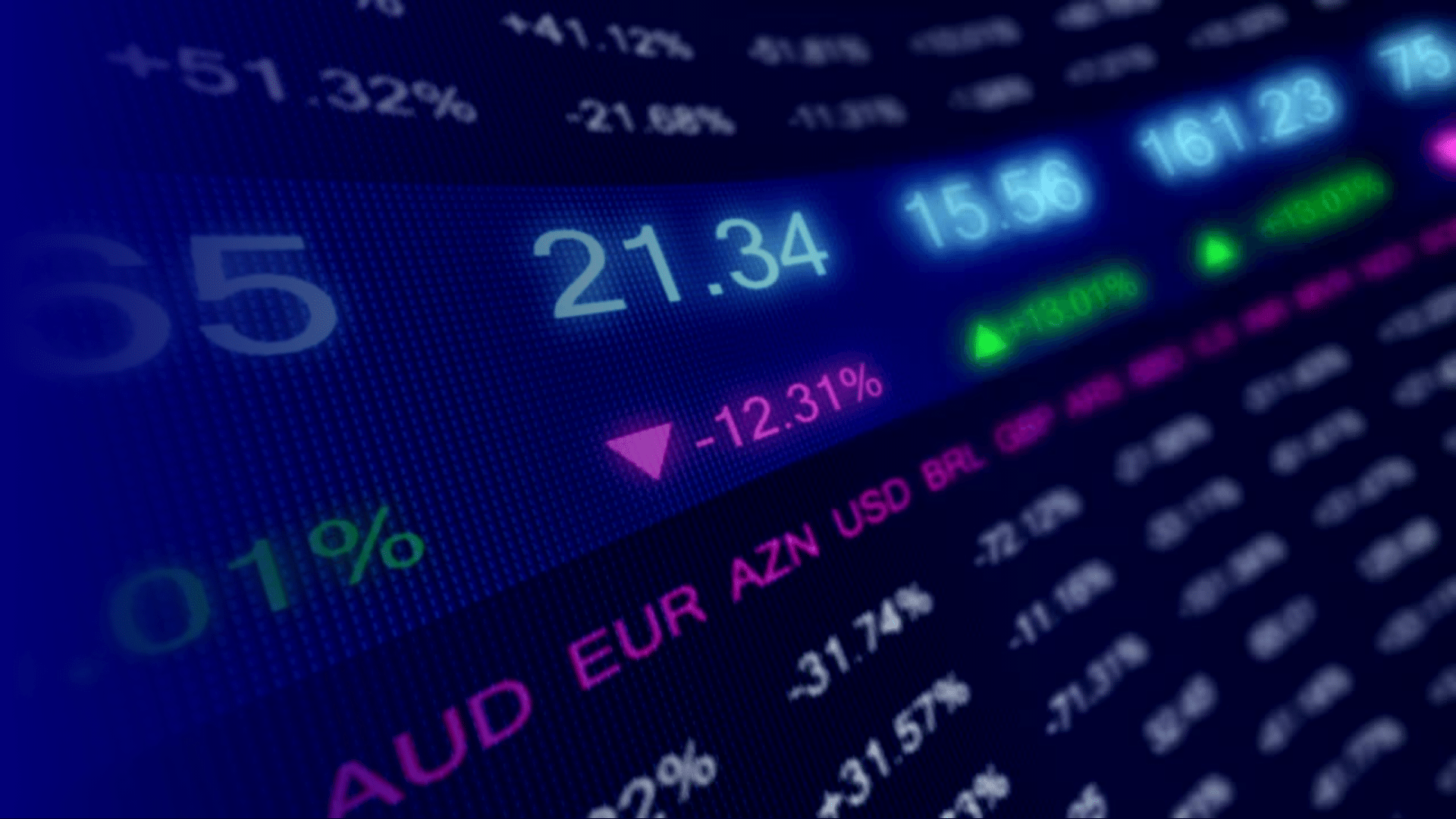 Screen showing changing prices